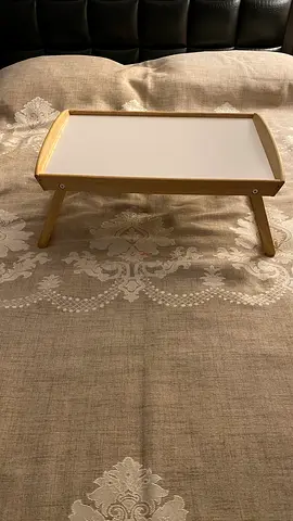 Wooden Folding Bed Tray Table with White Top