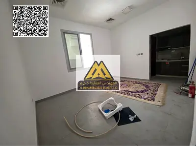 A spacious ground-floor studio for annual rent in Al Rawda 1 – Ajman, featuring a semi-separated ki