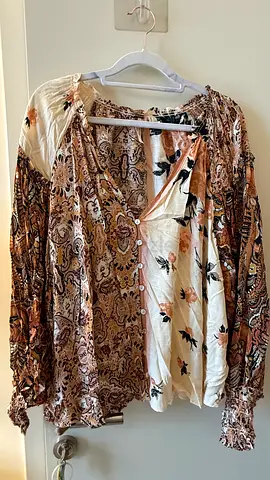 Free People Paisley Shirt blouse Medium