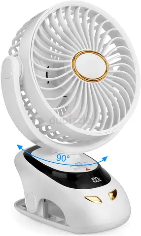 3197 - Necomi Desk Fan,Rechargeable Desk Fan,Quiet Digital Display Portable Fan,5 Speeds,Easy to Cle