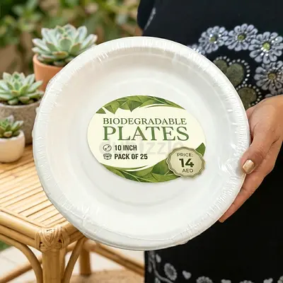 10-Inch Biodegradable Plates (Pack of 25)