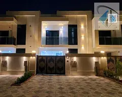 Ready-to-move-in villa with air conditioning, water, and electricity in Al Yasmin, directly behind t