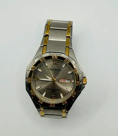 Armitron Mens 37mm 20/4309tt Two Tone Stainless Steel Date Dress Watch