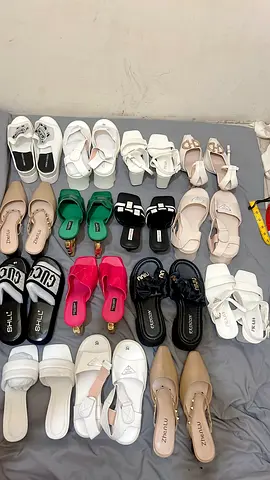 Assorted Womens Summer Sandals  Slides - Multiple Pairs (Good Condition) Without Boxes, 15 pairs