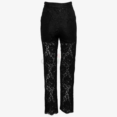 Authentic Dolce  Gabbana Black Lace Straight Pants S Waist: 34