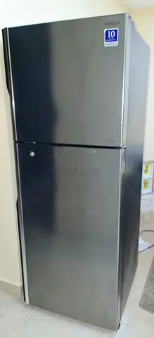 Hitachi Top Freezer Refrigerator 310L - Good Condition, Stainless Steel