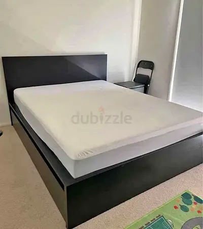 IKEA Black MALM King Storage Bed with IKEA Mattress 180 x 200 cm