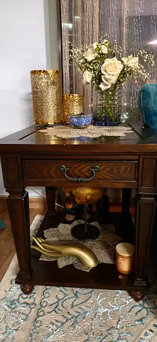 Solid Wood center table and 2 Side Tables with Drawer - Dark Finish