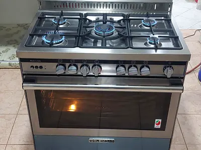 Glengas Italian 5 Burner Full Gas Cooker Range Down Oven Fan with Chicken Grill Size 90 cm