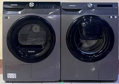 Samsung Front Load Washer and Dryer Set - Dark Gray, Good Working Condition