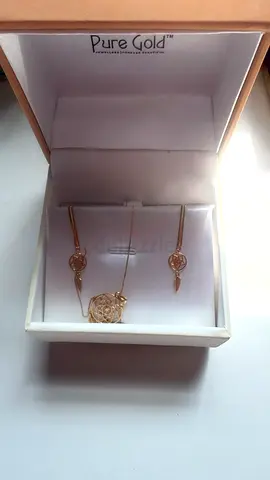 Gold-dreamcatcher  Necklace with Matching Earrings Set