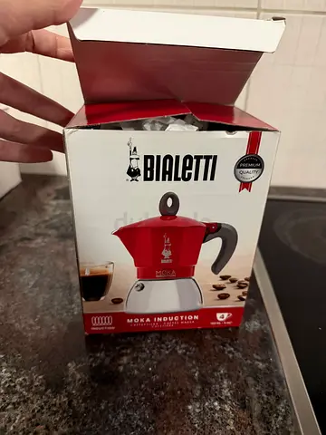 Bialetti Moka Induction Stovetop Espresso Maker - Red (New in Box)