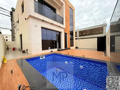 Including registration fees, this villa is for sale near the mosque. It's one of the most luxurious villas in Ajman. Super deluxe construction and fin