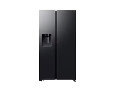 Side-by-Side Black Refrigerator with Water/ Ice Dispenser