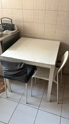Compact white kitchen/dining table - used, sturdy