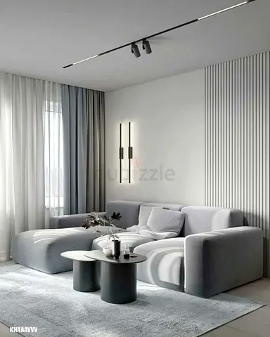 Modern Light Grey Sectional Sofa - 4-Seaterm