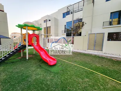 away from fly zone/private entrance 4 bedroom all master/tv lounge / parking for 4/maids room/living & dinning/private swimming poolfor rent in mirdif