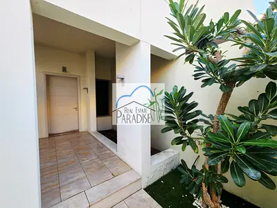 away from fly zone/private entrance 4 bedroom all master/tv lounge / parking for 4/maids room/living & dinning/private swimming poolfor rent in mirdif