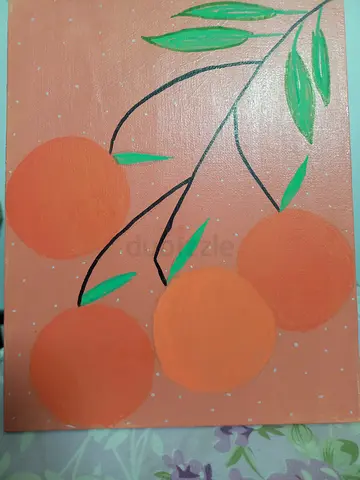 Hand-painted Orange Fruit Canvas Artwork