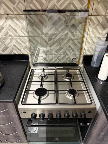 Stainless Steel 4-Burner Built-in Gas Hob with Oven