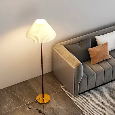 Pleated Shade Floor Lamp – Mid-Century Modern