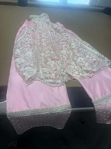 Manish Malhorta pink and pearl trouser suit