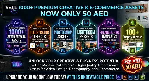 Graphic Design Bundle 1000+ Assets Photoshop, Illustrator, After Effects,
