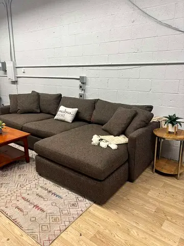 Lounge deep Cratebarrel sectional feather filled sofa