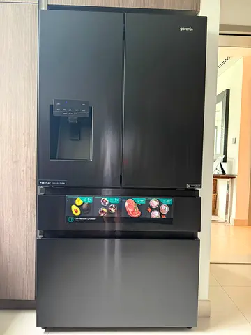 Gorenje Black French Door Refrigerator with Bottom Freezer  Water Dispenser