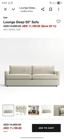 Cratebarrel LOUNGE DEEP three Seater sofa
