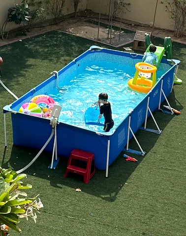 9x4m families swimming pool with waterfall and fully equipped.