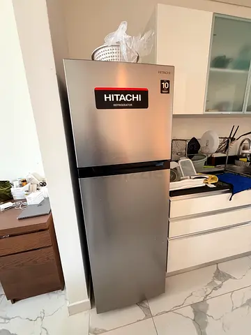 Hitachi Stainless Steel Refrigerator - Good Condition