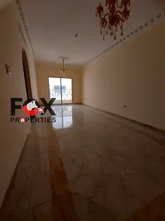 1BR hall in Al Hamidiya near Ajman Court, Ajman University &amp; Traffic Dept, 2 bathrooms, balcony,