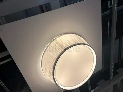 Modern Round Ceiling Light Fixture - White Drum Design