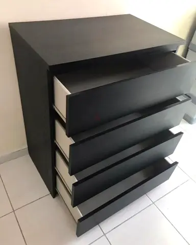 Ikea Black 4-Drawer Chest/Dresser - Good Condition