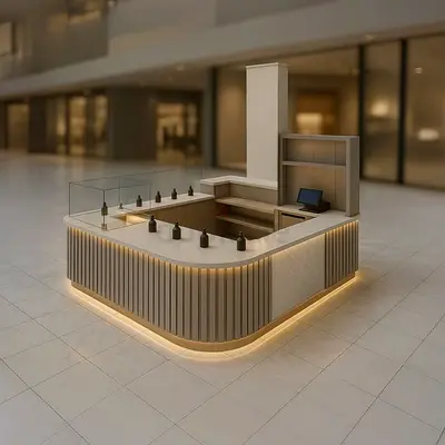 Minimalist perfume kiosk