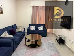 For rent: One bedroom, living room, two bathrooms, balcony, and internet in Al Taawun.