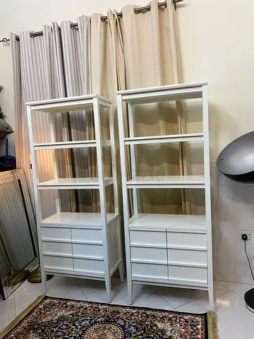 White Spotlight Bookcase - 4 Shelves with Lower Drawers