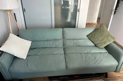 3-seater green fabric sofa bed in good used condition