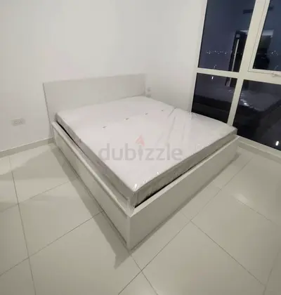 IKEA Malam queen bed frame with 2 storage drawers underneath and with IKEA mattress 160×200cm