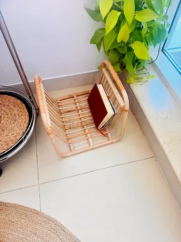 Small rattan magazine rack / side organizer
