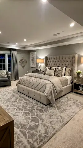 Luxurious Queen Size Tufted Bed with Matching Nightstands (Set)