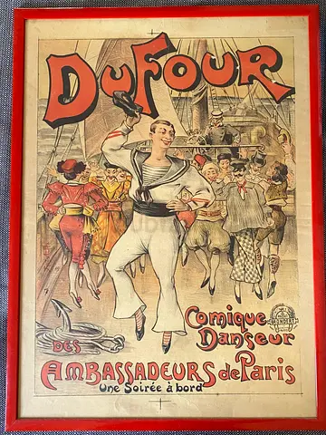 Vintage Dufour - Comique Danseur Framed French Lithograph Poster