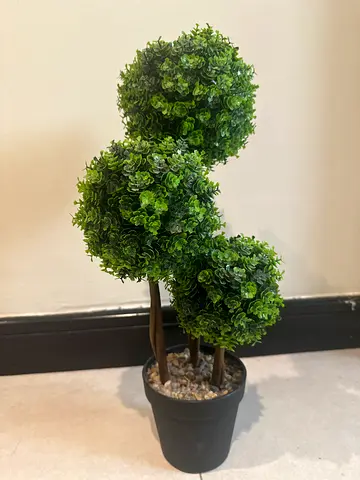 Artificial Double-Ball Topiary Plant in Pot
