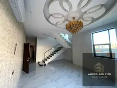 Spacious villa for rent in Al Yasmeen featuring 5 master bedrooms, a majlis, living hall, and maid