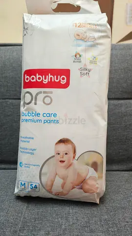 Babyhug Pro bubble Care Premium Pants Diaper Size M (7-12 KG) 54 Qty