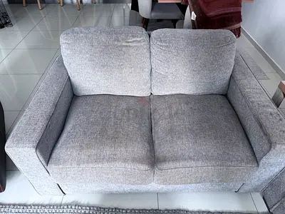 Light Grey 2-Seater Fabric Sofa - fair Condition need some repair