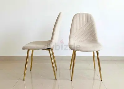 Elegant Chair - Beige and Gold - 2 units