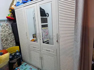 Large 4-Door Wardrobe with Mirrors - Good Condition