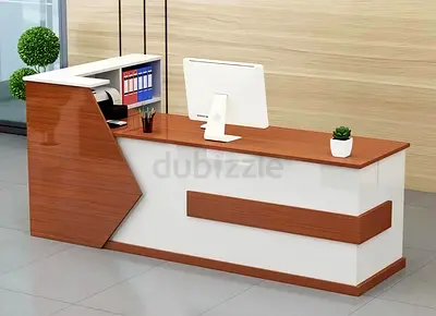 Elegant Two-Tone Professional Reception Desk